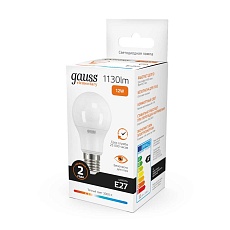 Лампа светодиодная Gauss E27 12W 3000K матовая 23212 5