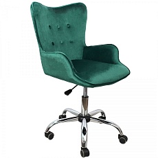 Поворотное кресло AksHome Bella темно-зеленый, велюр 77319