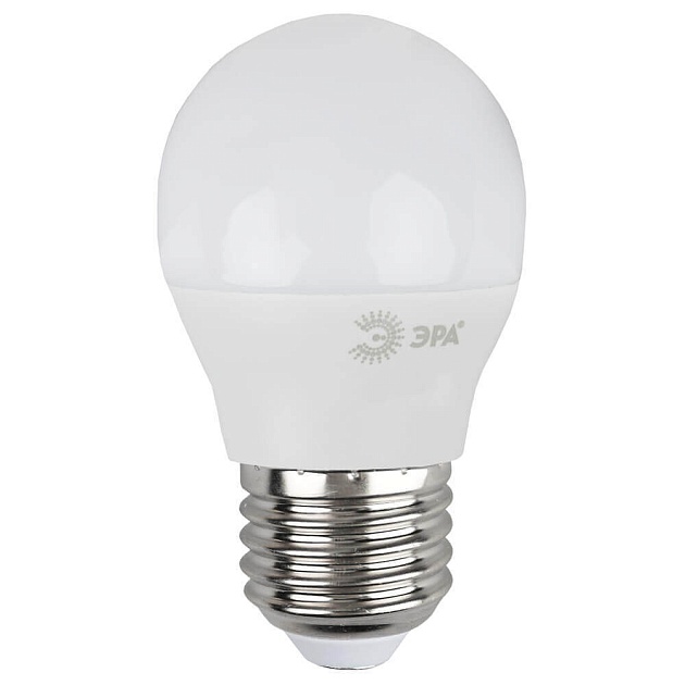 Лампа светодиодная ЭРА E27 7W 2700K матовая LED P45-7W-827-E27 Б0020550 фото 