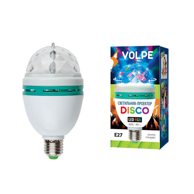 Светодиодный светильник-проектор Volpe Disko ULI-Q301 03W/RGB/E27 WHITE 09839 фото 