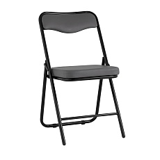 Складной стул Stool Group Джонни экокожа серый каркас черный матовый fb-jonny-eco-17