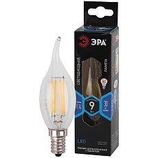 Лампа светодиодная филаментная ЭРА E14 9W 4000K прозрачная F-LED BXS-9W-840-E14 Б0047005 1