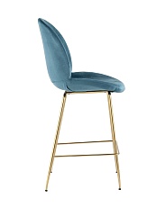 Полубарный стул Stool Group Турин со спинкой велюр маренго золотые ножки 8329A VELVET BLUE 2