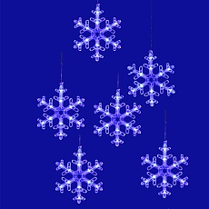 Светодиодная гирлянда Uniel занавес Снежинки-1 220V синий ULD-E1503-072/DTA Blue IP20 Snowflakes-3 UL-00007336 3