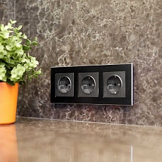 Розетка с заземлением Werkel графит рифленый W1171004 4690389158629 3