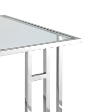 Журнальный стол Stool Group Бостон 50*32 прозрачное стекло/сталь серебро УТ000001972 2