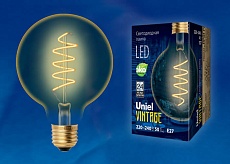 Лампа светодиодная филаментная Uniel E27 4W 2250K прозрачная LED-G95-4W/GOLDEN/E27/CW GLV21GO UL-00001818 1