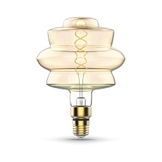Лампа светодиодная филаментная диммируемая Gauss E27 8W 2400K золотая 161802008 3