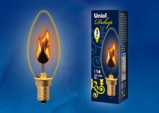 Лампа накаливания Uniel E14 3W золотистая IL-N-C35-3/RED-FLAME/E14/CL UL-00002981 1