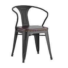 Барный стул Tolix Arms Soft с подлокотниками черный матовый LF718H MATTE BLACK 3474+PU7005