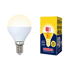 Лампа светодиодная E14 7W 3000K матовая LED-G45-7W/WW/E14/FR/NR UL-00003820 1