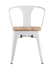 Барный стул Tolix Arm Wood белый глянцевый + светлое дерево YD-H440AR-W LG-02 1