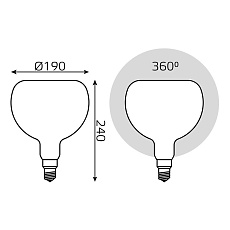 Лампа светодиодная филаментная диммируемая Gauss E27 10W 4100К матовая 1017802210-D 2