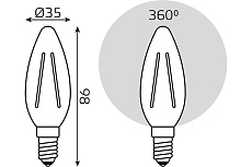 Лампа светодиодная филаментная Gauss E14 13W 2700K прозрачная 103801113 1