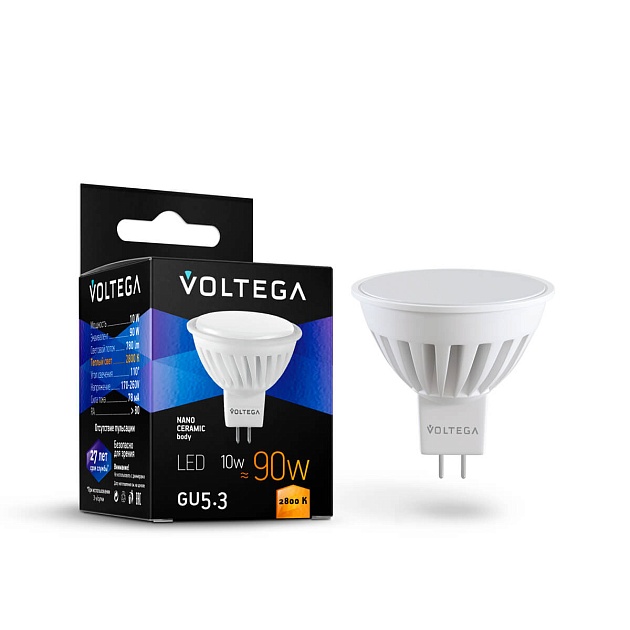 Лампа светодиодная Voltega GU5.3 10W 2800K матовая VG1-S2GU5.3warm10W-C 7074 фото 