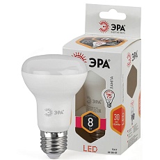 Лампа светодиодная ЭРА E27 8W 2700K матовая LED R63-8W-827-E27 Б0020557 1