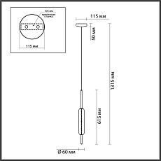 Подвесной светодиодный светильник Odeon Light Pendant Reeds 4794/12L 3