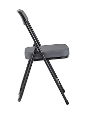 Складной стул Stool Group ДЖОН каркас черный обивка экокожа серая RS04K-904-01 2