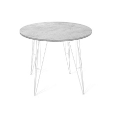 Кухонный стол Sheffilton SHT-TU10/90 ЛДСП белый/бетон Чикаго светло-серый 1512599902