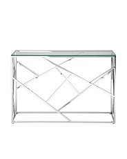 Консоль Stool Group АРТ ДЕКО 115х30 прозрачное стекло сталь серебро ECST-015 (115x30) 3