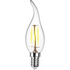 Лампа светодиодная филаментная REV FC37 E14 7W нейтральный белый свет свеча на ветру 32496 6 1