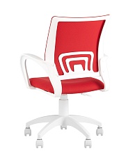 Офисное кресло Topchairs ST-Basic-W спинка белая сетка TW-15 сиденье красная ткань 26-22 ST-BASIC-W/WH/26-22 5