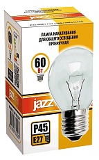 Лампа накаливания Jazzway E27 60W 2700K прозрачная 3320287 1