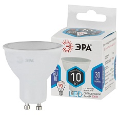 Лампа светодиодная ЭРА GU10 10W 4000K матовая LED MR16-10W-840-GU10 Б0032998 1