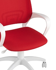 Офисное кресло Topchairs ST-Basic-W спинка белая сетка TW-15 сиденье красная ткань 26-22 ST-BASIC-W/WH/26-22 1