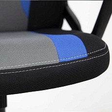 Игровое кресло AksHome Flaviy черный/серый/синий, ткань 86380 5