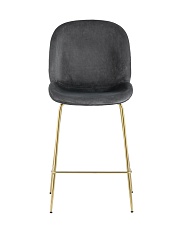 Полубарный стул Stool Group Турин со спинкой велюр серый золотые ножки 8329A VELVET GREY 1