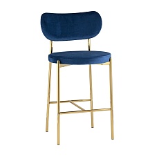 Полубарный стул Stool Group Барбара велюр королевский синий золотые ножки BARBARA CC GL HLR-69