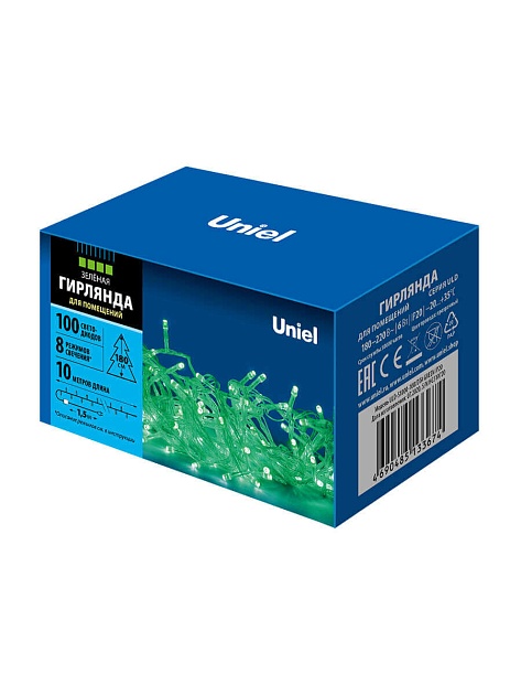 Светодиодная гирлянда Uniel 220V зеленый ULD-S1000-100/DTA Green IP20 UL-00007198 фото 4