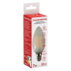 Лампа светодиодная филаментная Thomson E14 7W 4500K свеча матовая TH-B2136 1