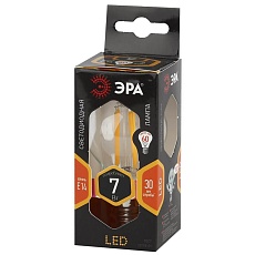 Лампа светодиодная филаментная ЭРА E14 7W 2700K прозрачная F-LED P45-7W-827-E14 Б0027946 1