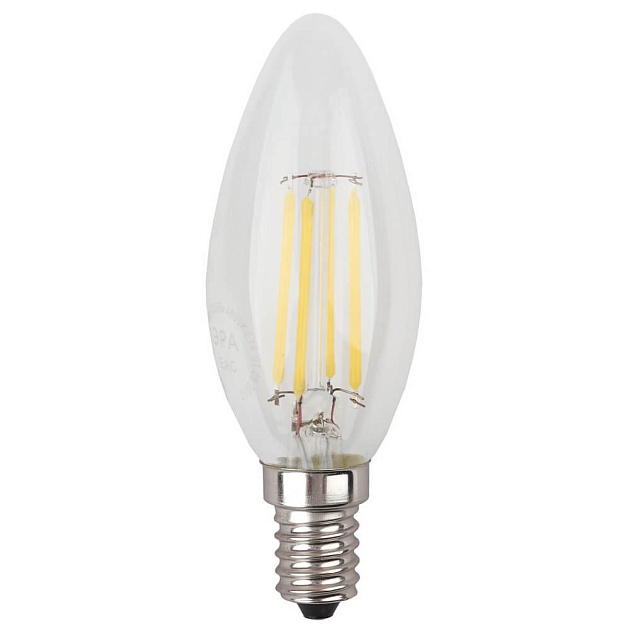 Лампа светодиодная филаментная ЭРА E14 7W 2700K прозрачная F-LED B35-7W-827-E14 Б0027942 фото 