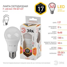 Лампа светодиодная ЭРА E27 17W 2700K матовая LED A60-17W-827-E27 Б0031699 2