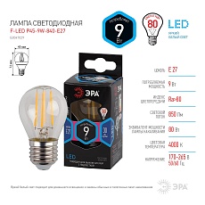 Лампа светодиодная филаментная ЭРА E27 9W 4000K прозрачная F-LED P45-9w-840-E27 Б0047029 3
