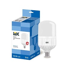 Лампа светодиодная сверхмощная IEK E40 50W 6500K матовая LLE-HP-50-230-65-E40