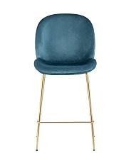 Полубарный стул Stool Group Турин со спинкой велюр маренго золотые ножки 8329A VELVET BLUE 1