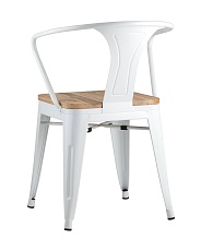 Барный стул Tolix Arm Wood белый глянцевый + светлое дерево YD-H440AR-W LG-02 4
