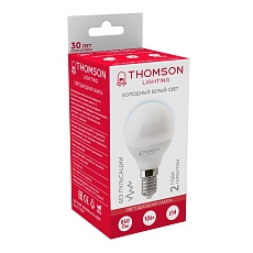 Лампа светодиодная Thomson E14 10W 6500K шар матовая TH-B2317 3
