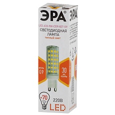 Лампа светодиодная ЭРА G9 9W 2700K прозрачная LED JCD-9W-CER-827-G9 Б0033185 2