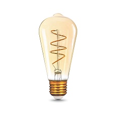 Лампа светодиодная филаментная Gauss E27 6W 2400K золотая 157802006 3
