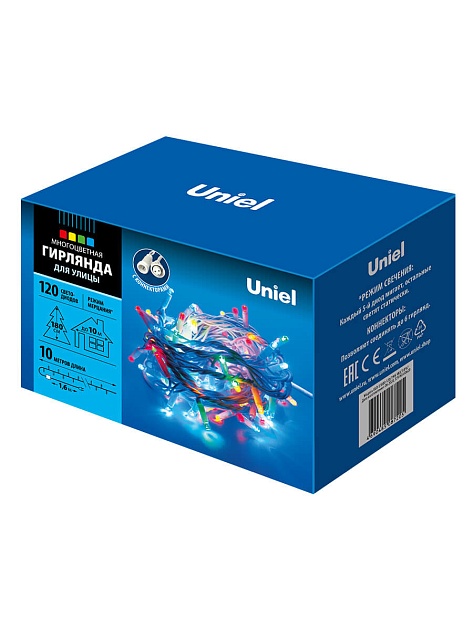 Светодиодная гирлянда Uniel 220V разноцветная с мерцанием ULD-S1000-120/TWK MULTI IP67 UL-00001353 фото 4