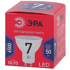 Лампа светодиодная ЭРА GU10 7W 6500K матовая MR16-7W-865-GU10 R Б0045350 3