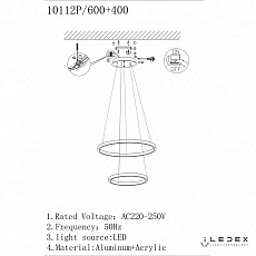 Подвесной светодиодный светильник iLedex Axis 10112P/2-39W-3000K (6/4) BR 1