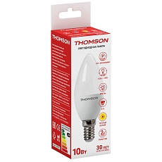 Лампа светодиодная Thomson E14 10W 3000K свеча матовая TH-B2017 1