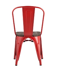 Барный стул Tolix красный глянцевый + темное дерево YD-H440B-W LG-03 1