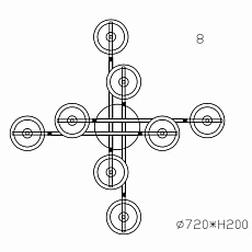 Потолочная люстра Rivoli Multistrato 3024-308 Б0038056 1